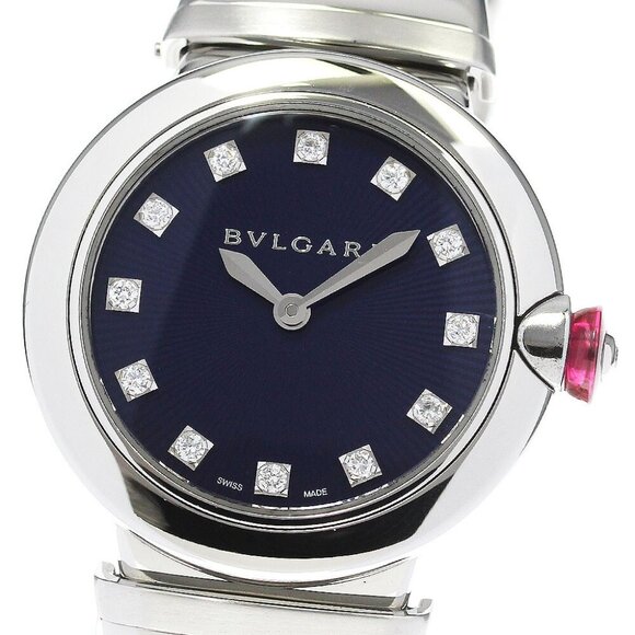 BVLGARI Le chair LU28S 12P diamond Navy Dial Quartz Ladies Watch_791366 main image 2